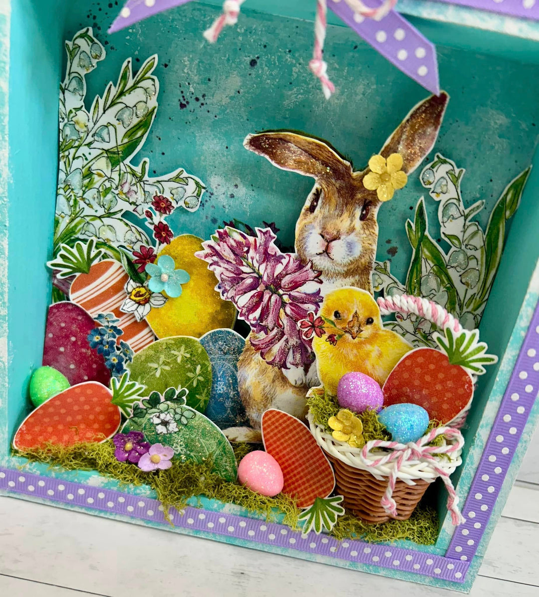 Easter Shadowbox Napkin Art DIY Decor Kit