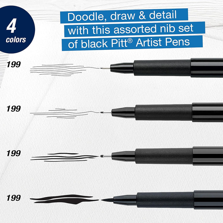 Faber Castell Pitt Pen Essential Artist Set- Black