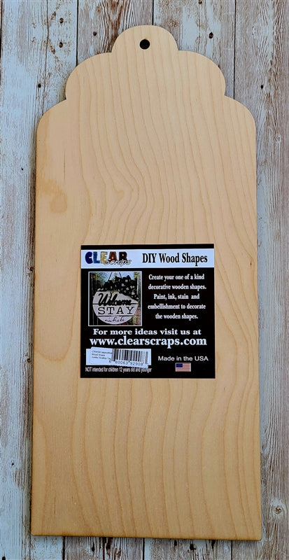 Clear Scraps -Scallop Edge Wood Tag