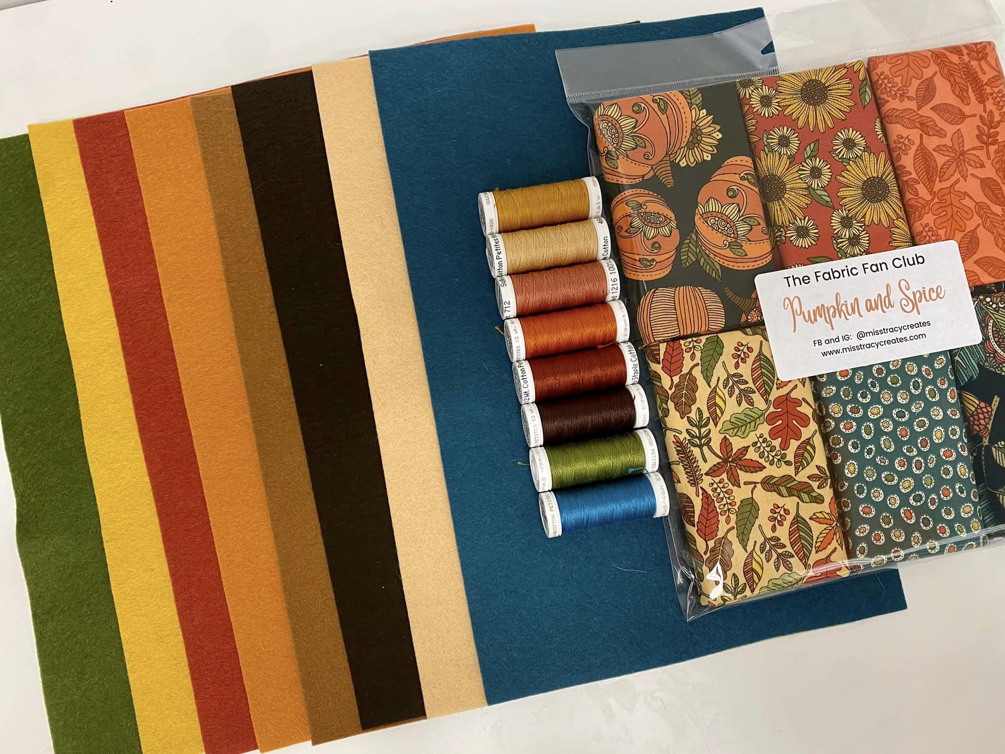 September 2023 Pumpkin and Spice Felt, Thread & Fabric Collection