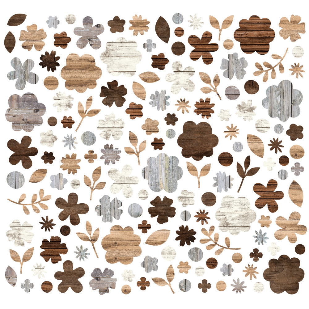 Simple Stories Color Vibe Flower Bits - Wood (143 pcs)