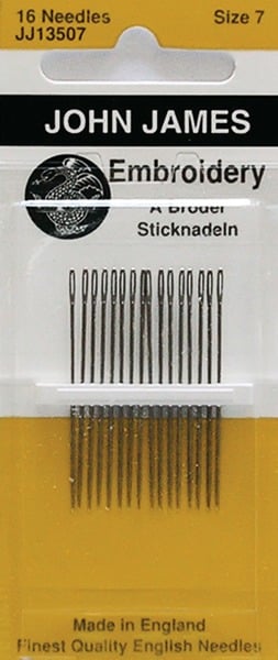 John James Embroidery Needle Size 7 (16pc)