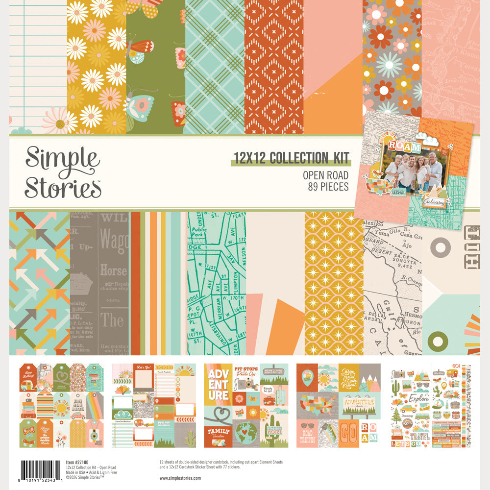 Simple Stories Open Road 12x12 Paper Collection Kit