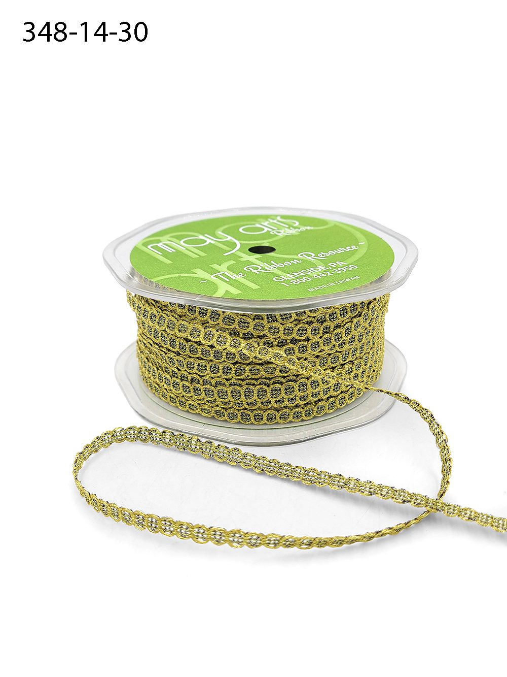 Ribbon by the Yard - Gold Metallic Chain Ribbon String