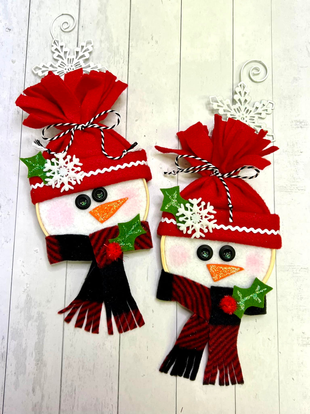 Red Snowman Hoop Ornament Kit
