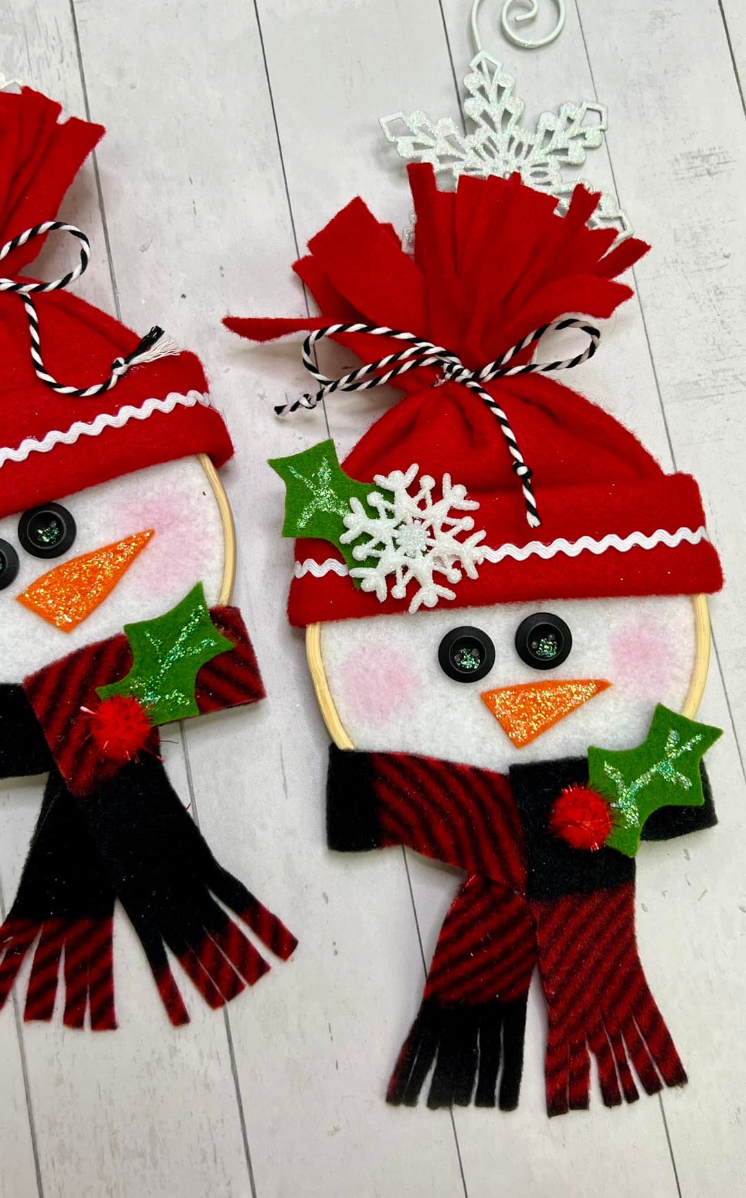 Red Snowman Hoop Ornament Kit