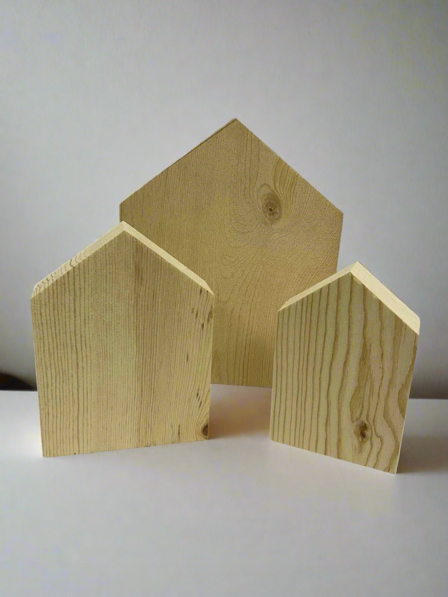 Custom Wood House Blocks