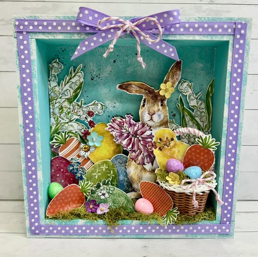 Easter Shadowbox Napkin Art DIY Decor Kit