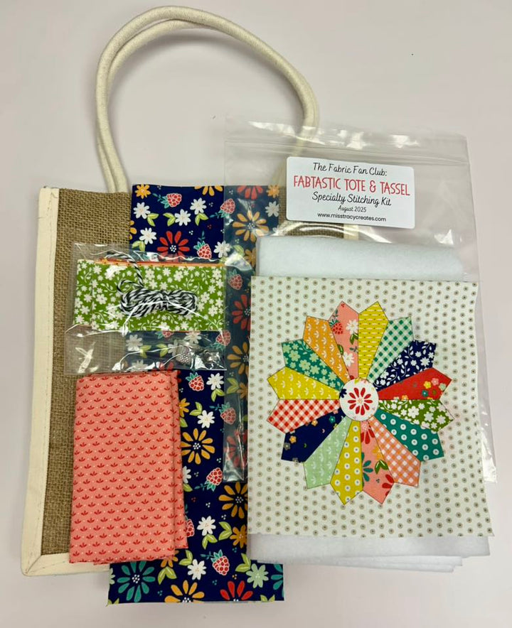 Fabric Fan Club- August 2025: Specialty Stitching Kit - Fabtastic Tote & Tassel
