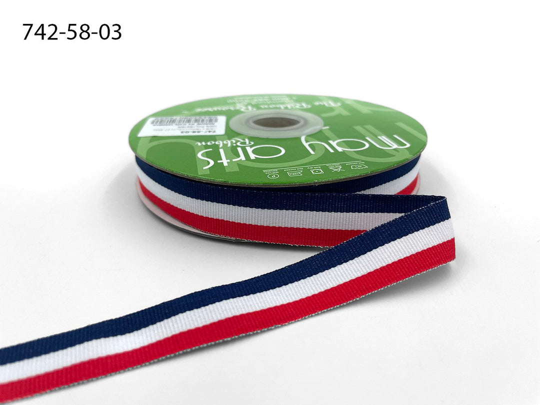 Ribbon by the Yard - RBW Stripe Grosgrain Woven Edge Ribbon