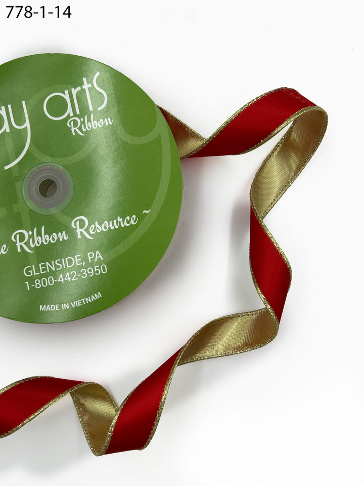 Ribbon by the Yard - Reversible Metallic Ribbon with Wired Edge