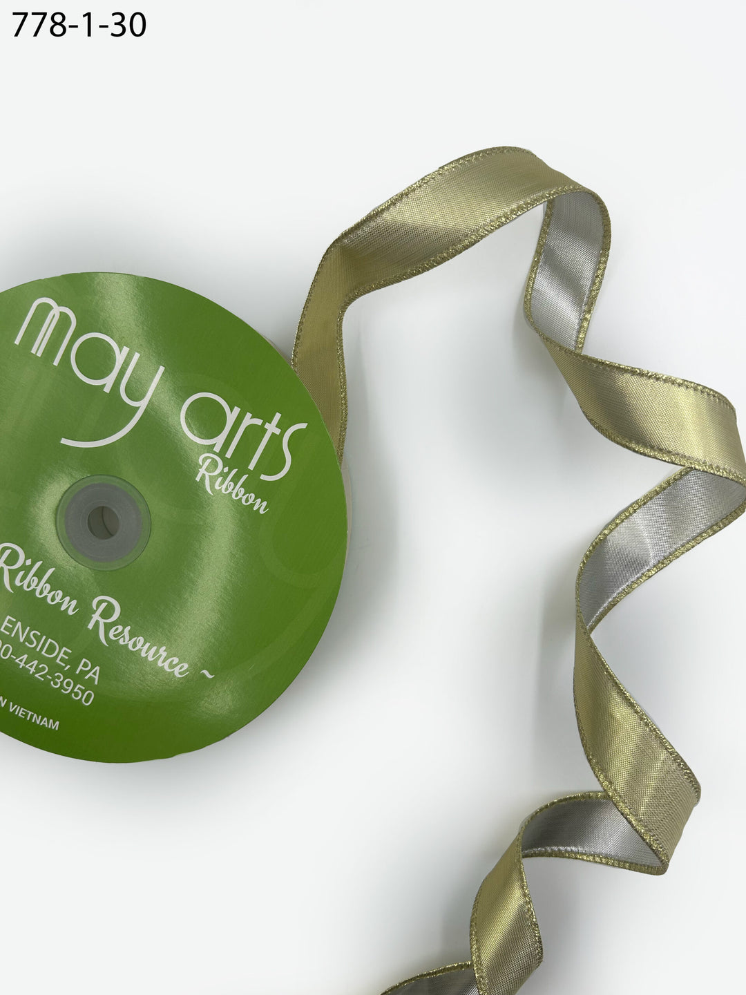 Ribbon by the Yard - Reversible Metallic Ribbon with Wired Edge