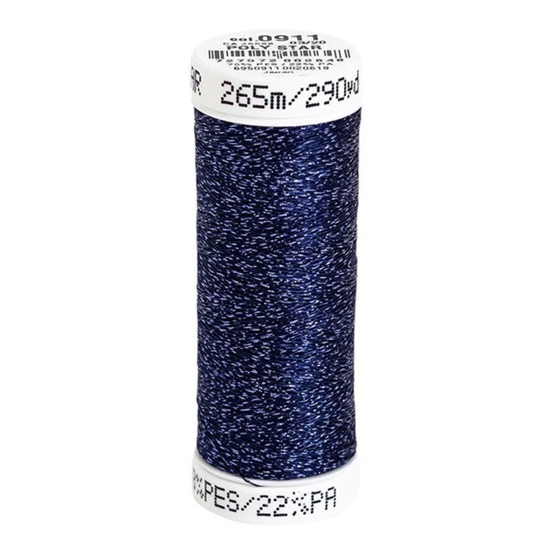 Sulky 30 Wt. Poly Sparkle Thread- Navy 290 yd. Spool #965-0911