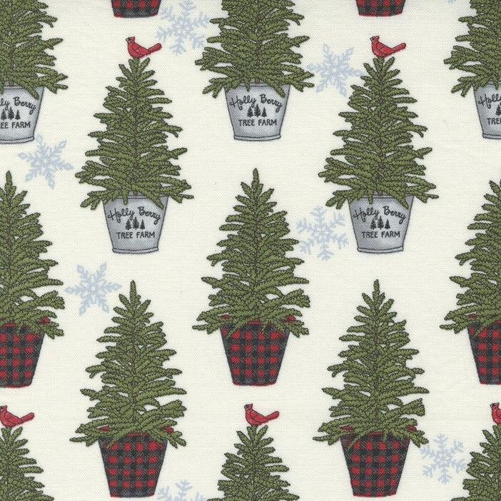 Exclusive Fabrics for Fabric Fan Club Members - October 2022 "Holly Berry Tree Farm"