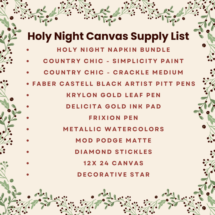 Holy Night Tree Canvas Workshop ONLY