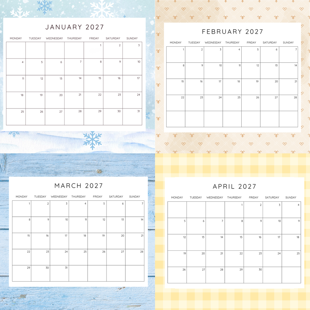 Create your Year 2027 Calendar Specialty Napkin Set