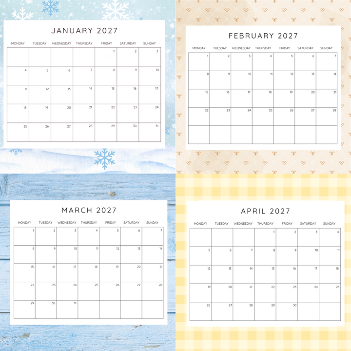 Create your Year 2027 Calendar Specialty Napkin Set