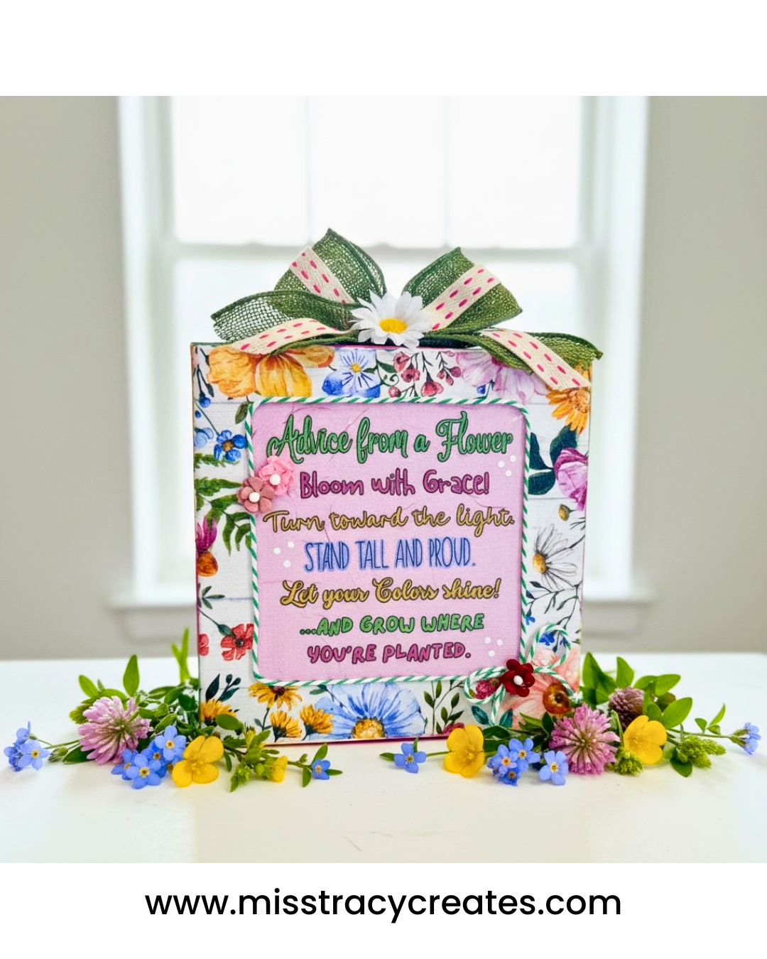 Advice from a Flower Napkin Art Canvas Kit