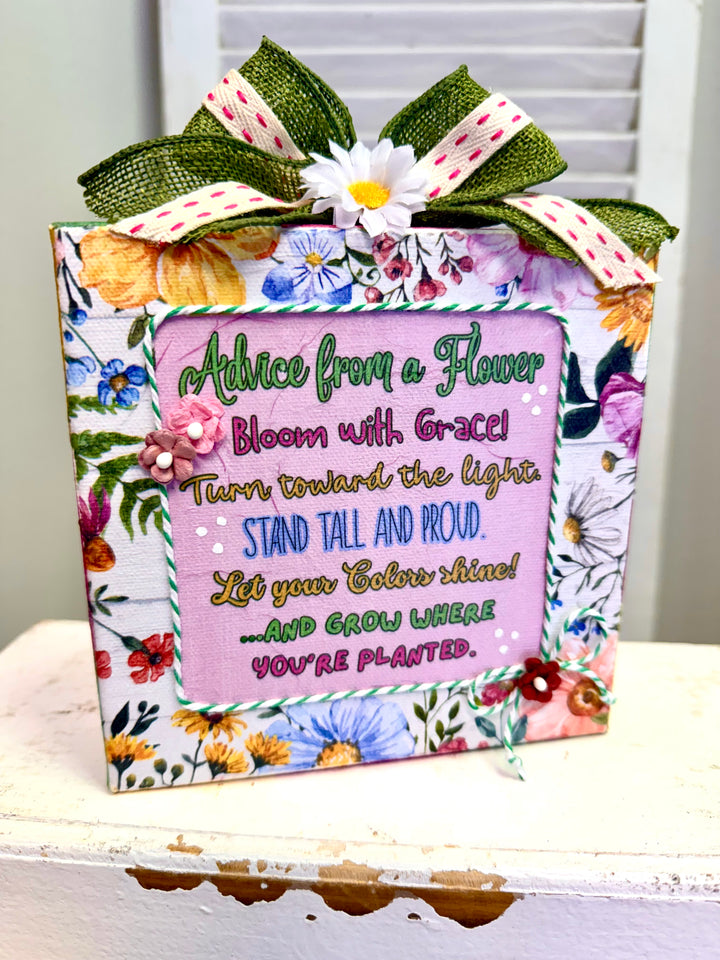 Advice from a Flower Napkin Art Canvas Kit