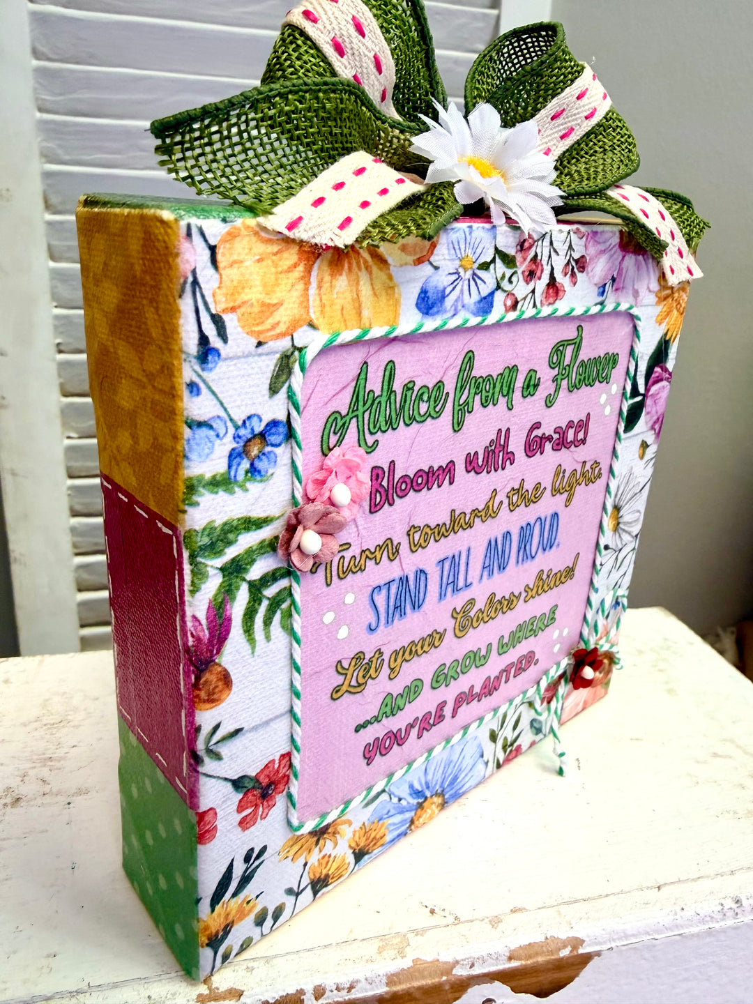 Advice from a Flower Napkin Art Canvas Kit