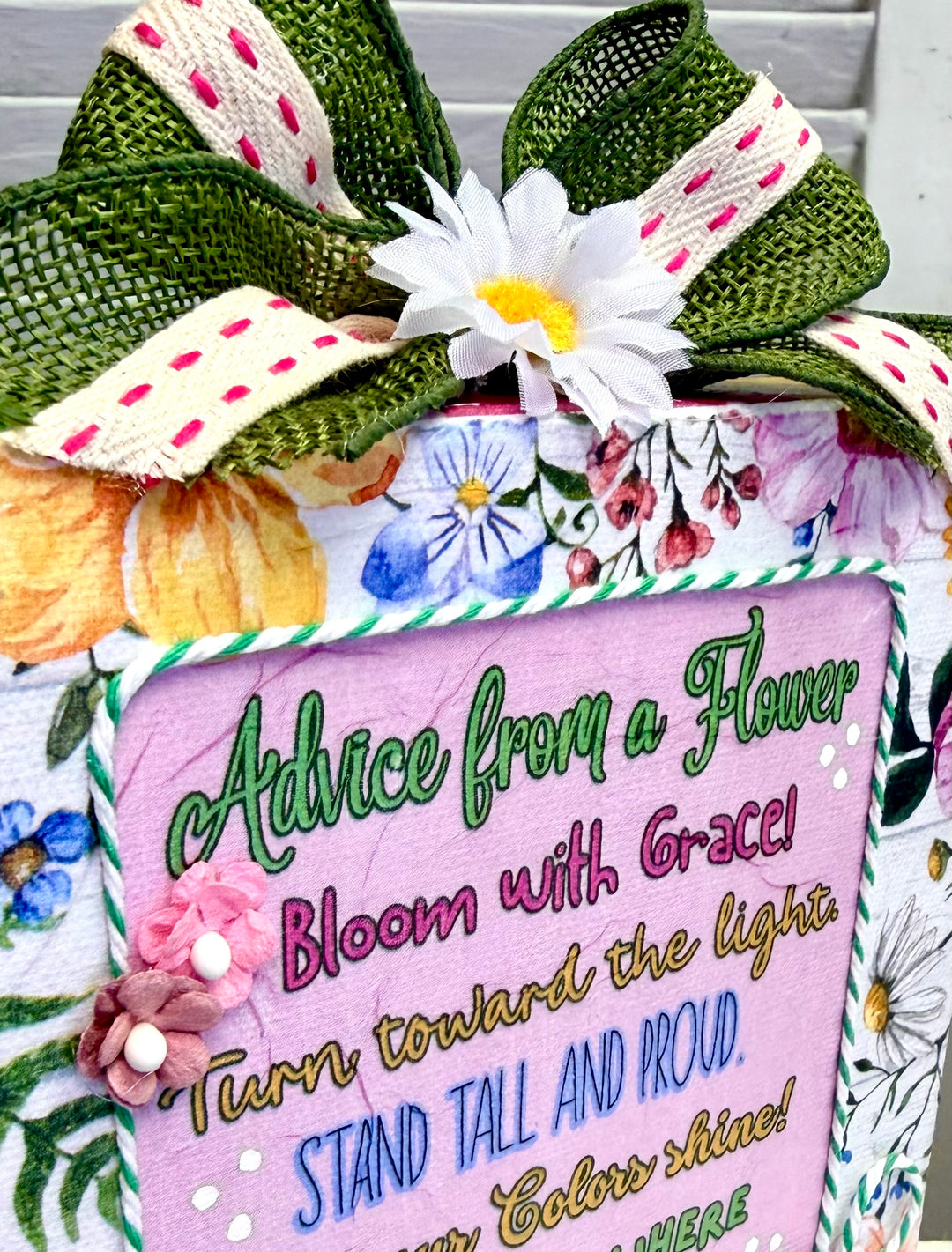 Advice from a Flower Napkin Art Canvas Kit