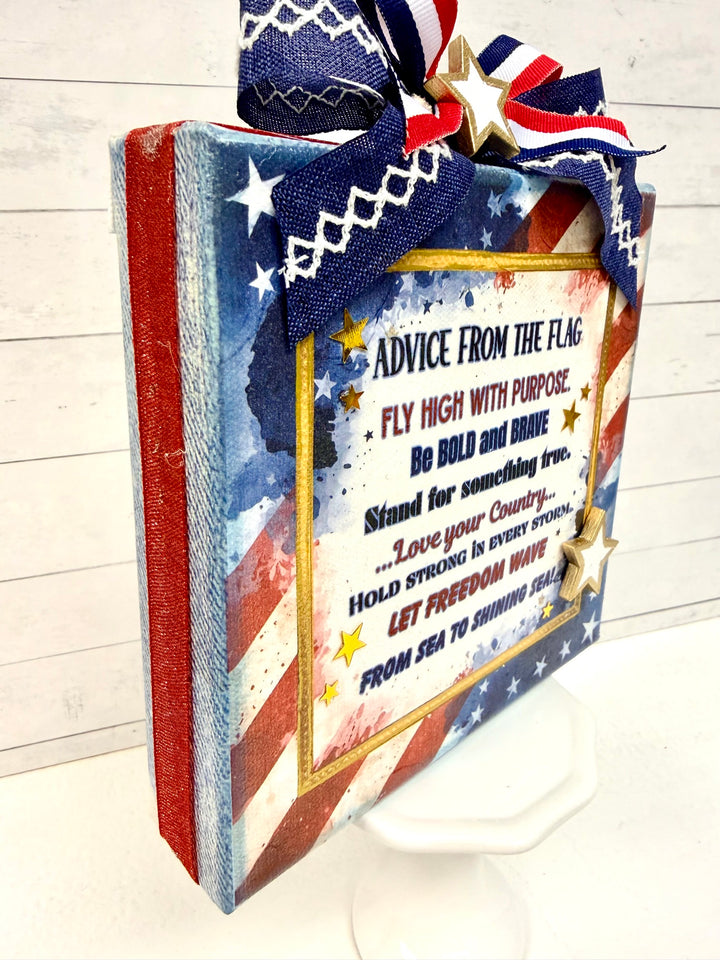 Advice from a Flag Napkin Art Canvas Kit