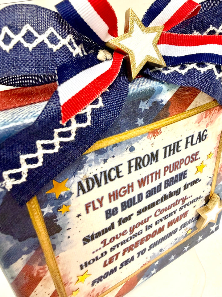 Advice from a Flag Napkin Art Canvas Kit