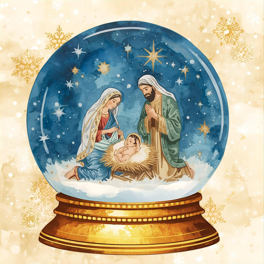 Nativity Snow-globe Specialty Faith Napkin Set