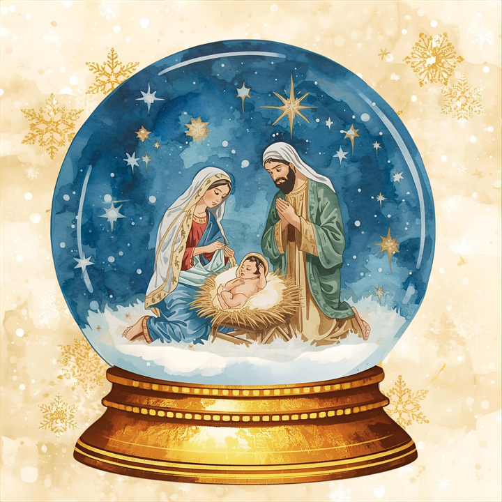 Nativity Snow-globe Specialty Faith Napkin Set
