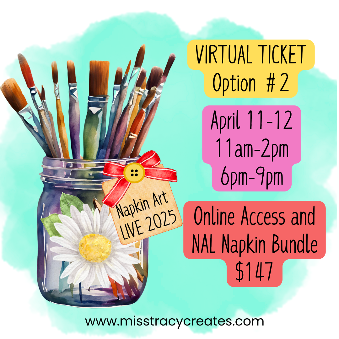 Napkin Art Live Virtual Ticket + Custom Napkin Bundle