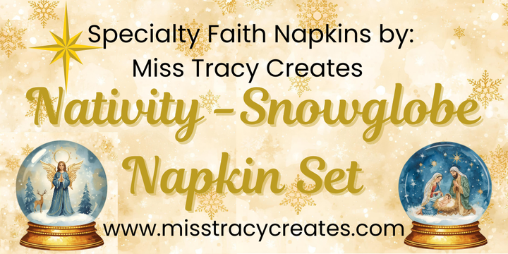 Nativity Snow-globe Specialty Faith Napkin Set