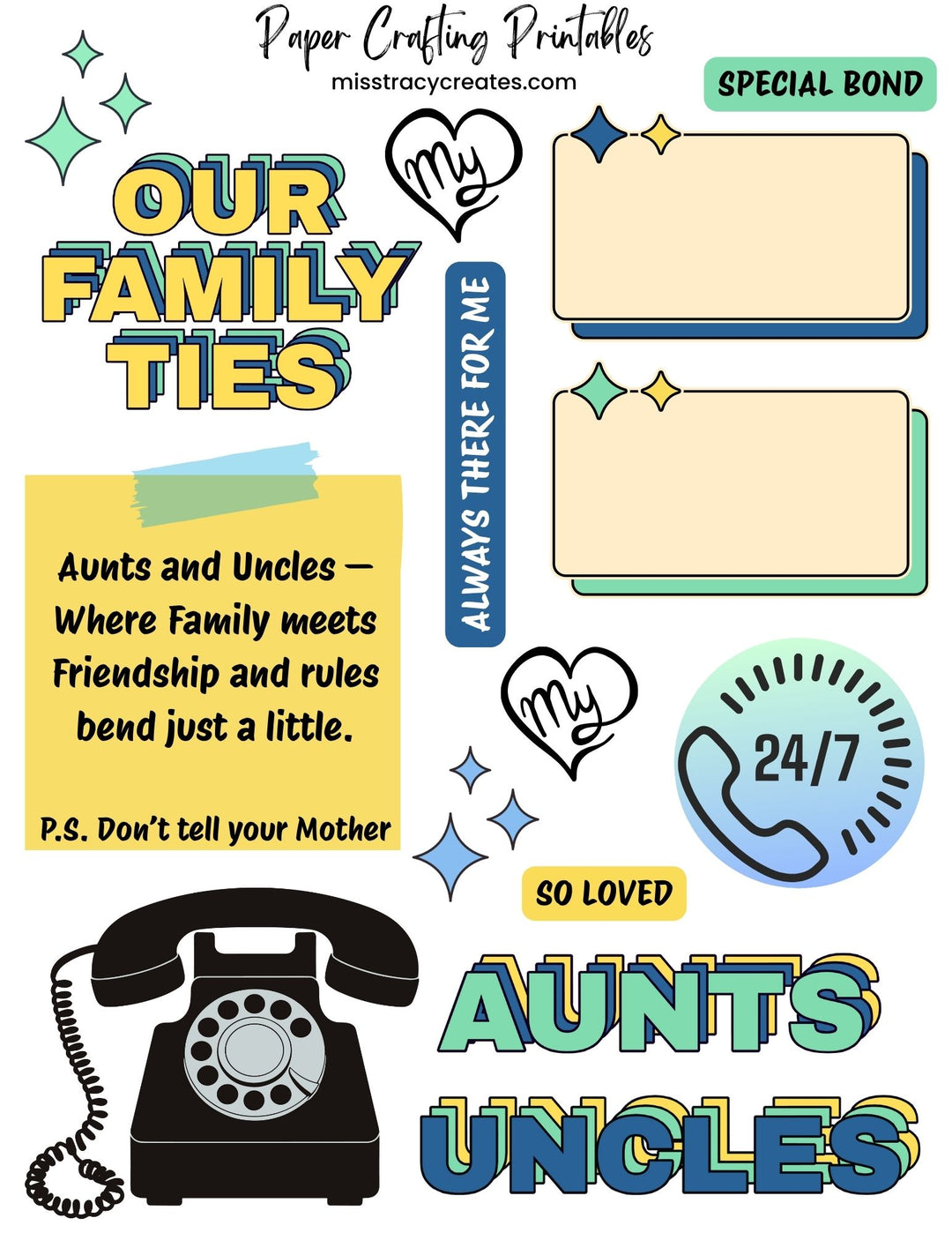 Aunts and Uncles - Paper Crafting Printable