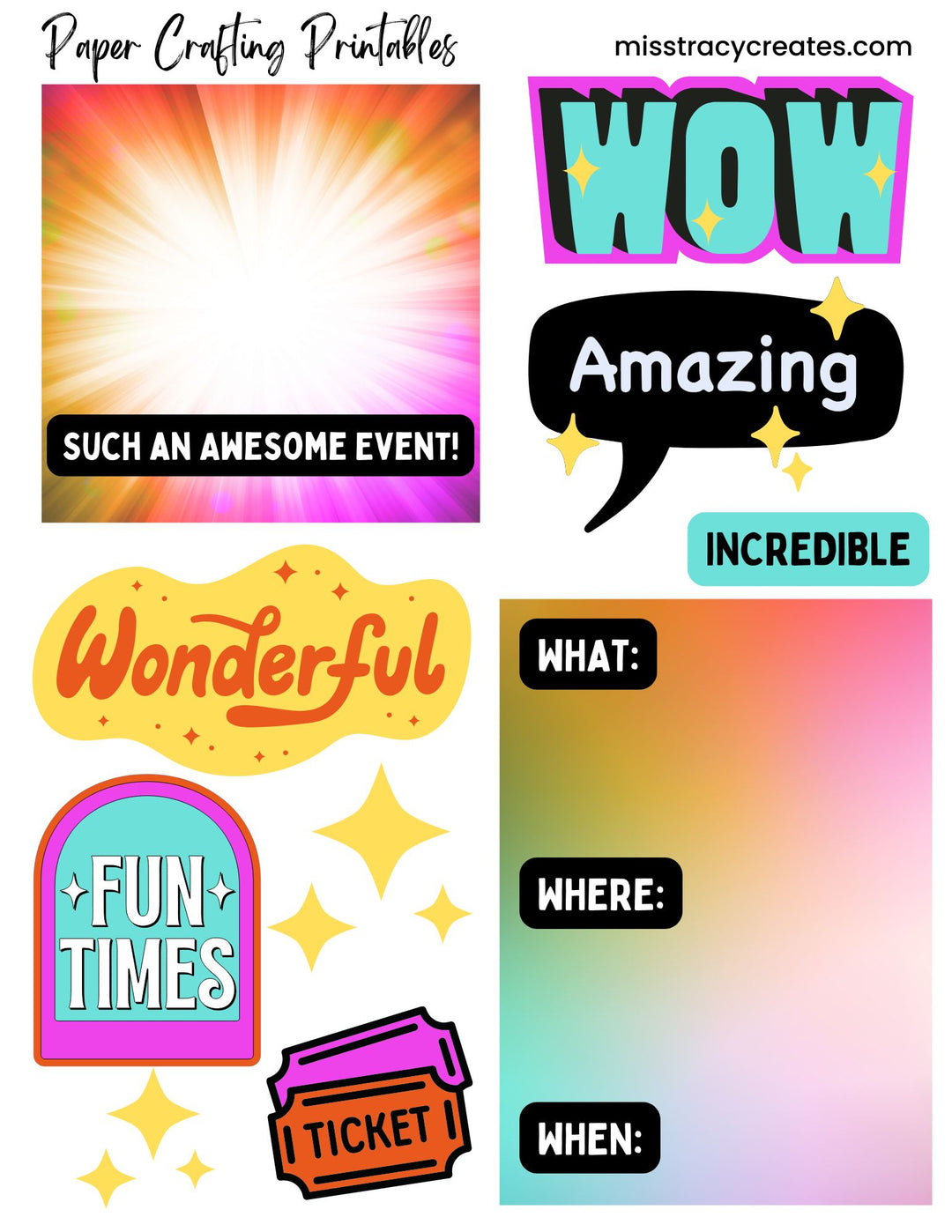 Awesome Event - Paper Crafting Printable