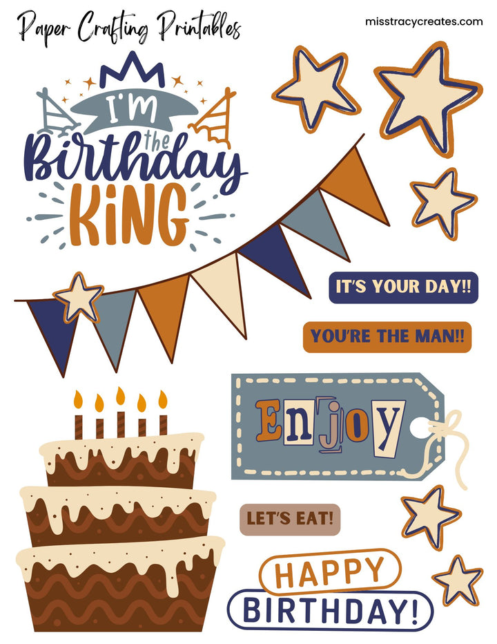 Birthday King - Paper Crafting Printable