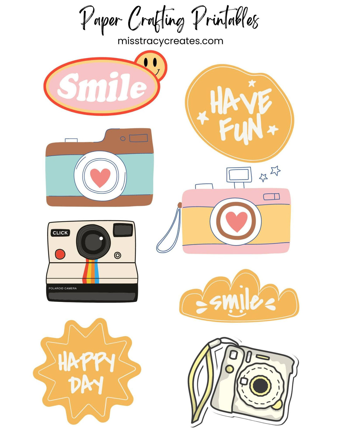 Camera Fun - Paper Crafting Printable