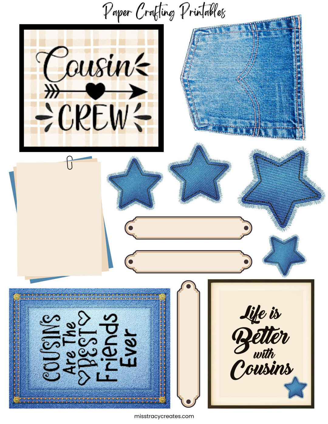 Cousins - Paper Crafting Printable