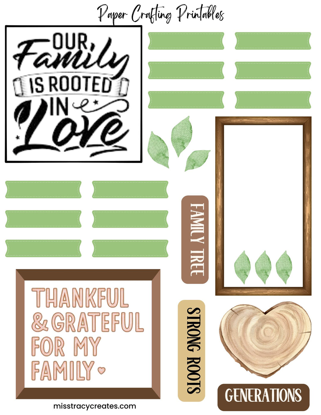 Family Tree - Paper Crafting Printable