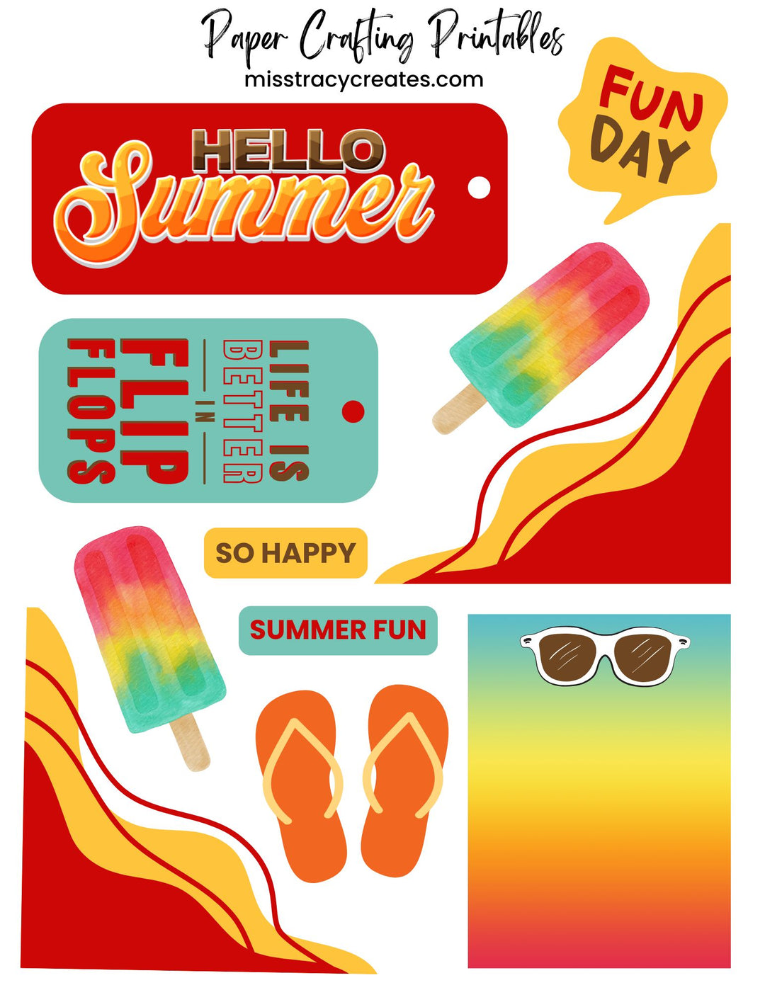Hello Summer - Paper Crafting Printable
