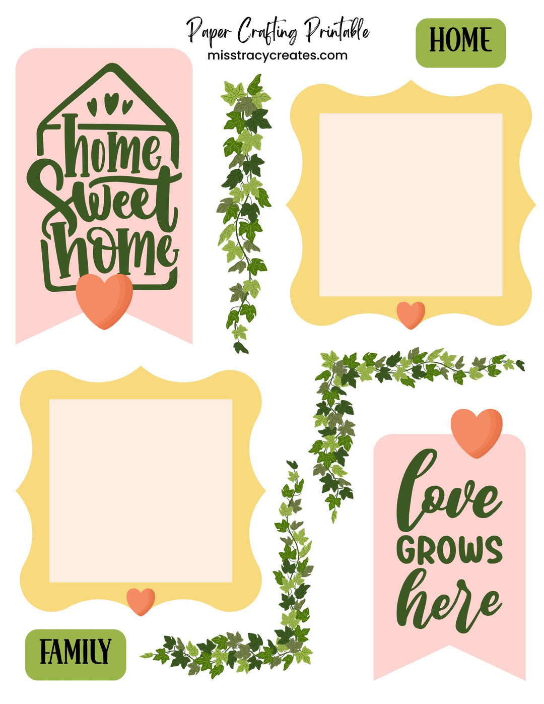 Home Sweet Home - Paper Crafting Printable