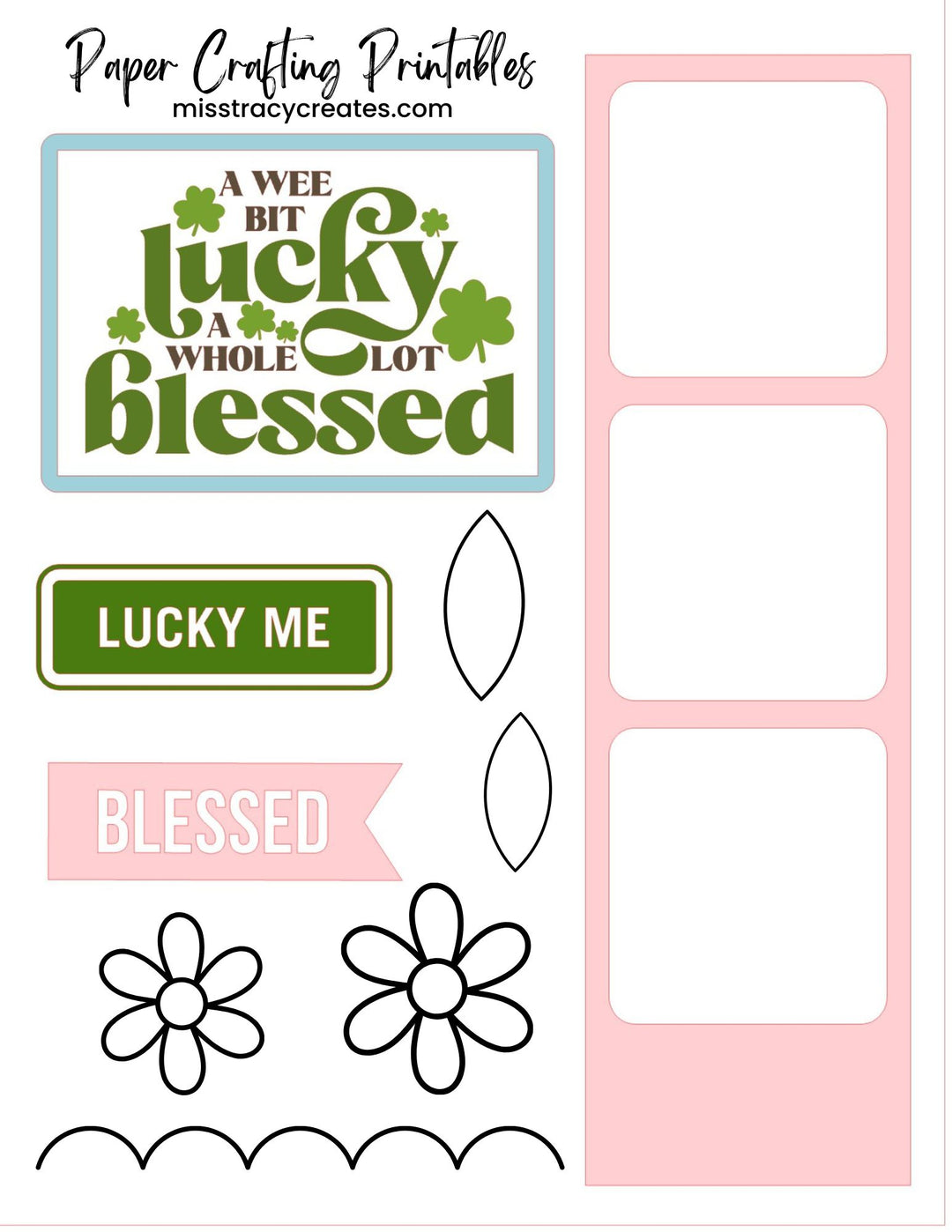 Lucky and Blessed - Paper Crafting Printable