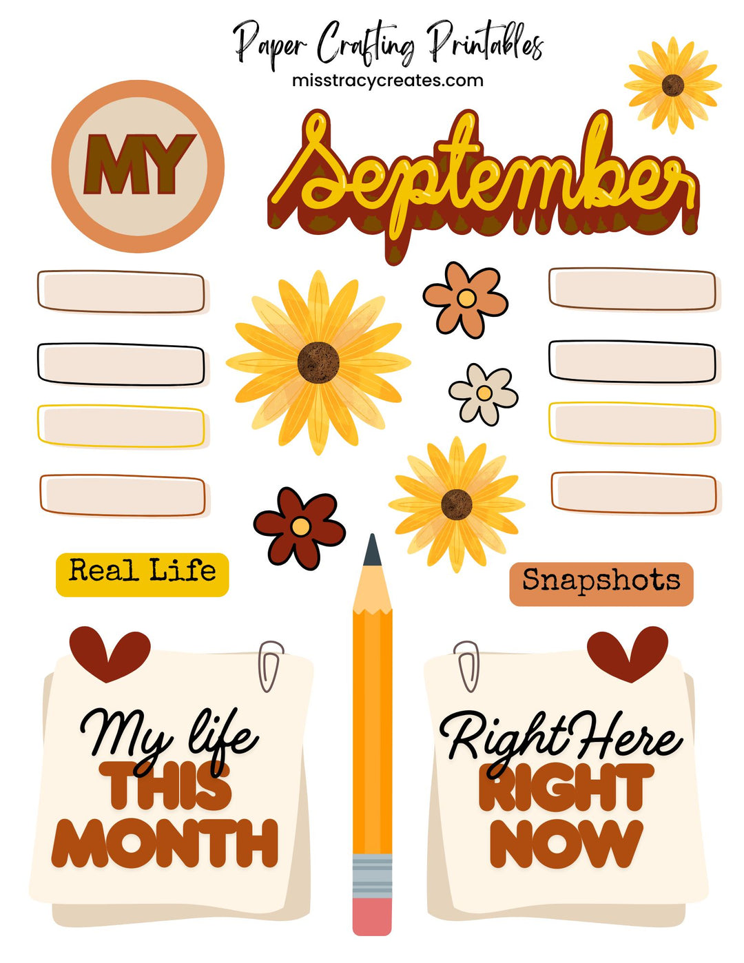 My September - Paper Crafting Printable