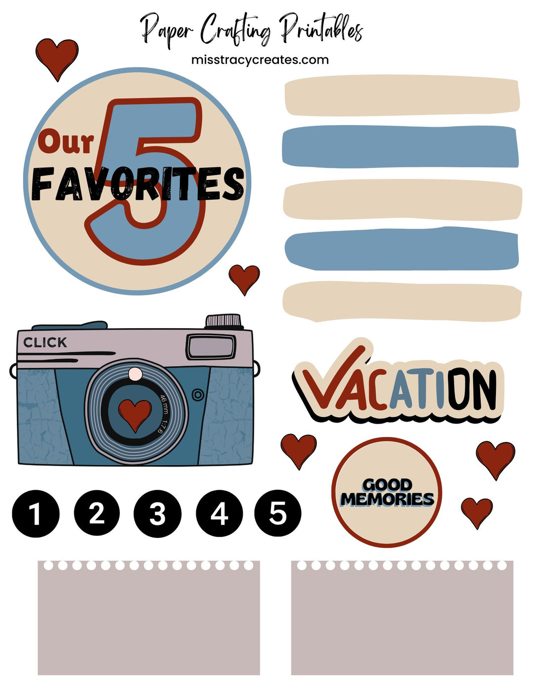 Our 5 Favorites1 - Paper Crafting Printable