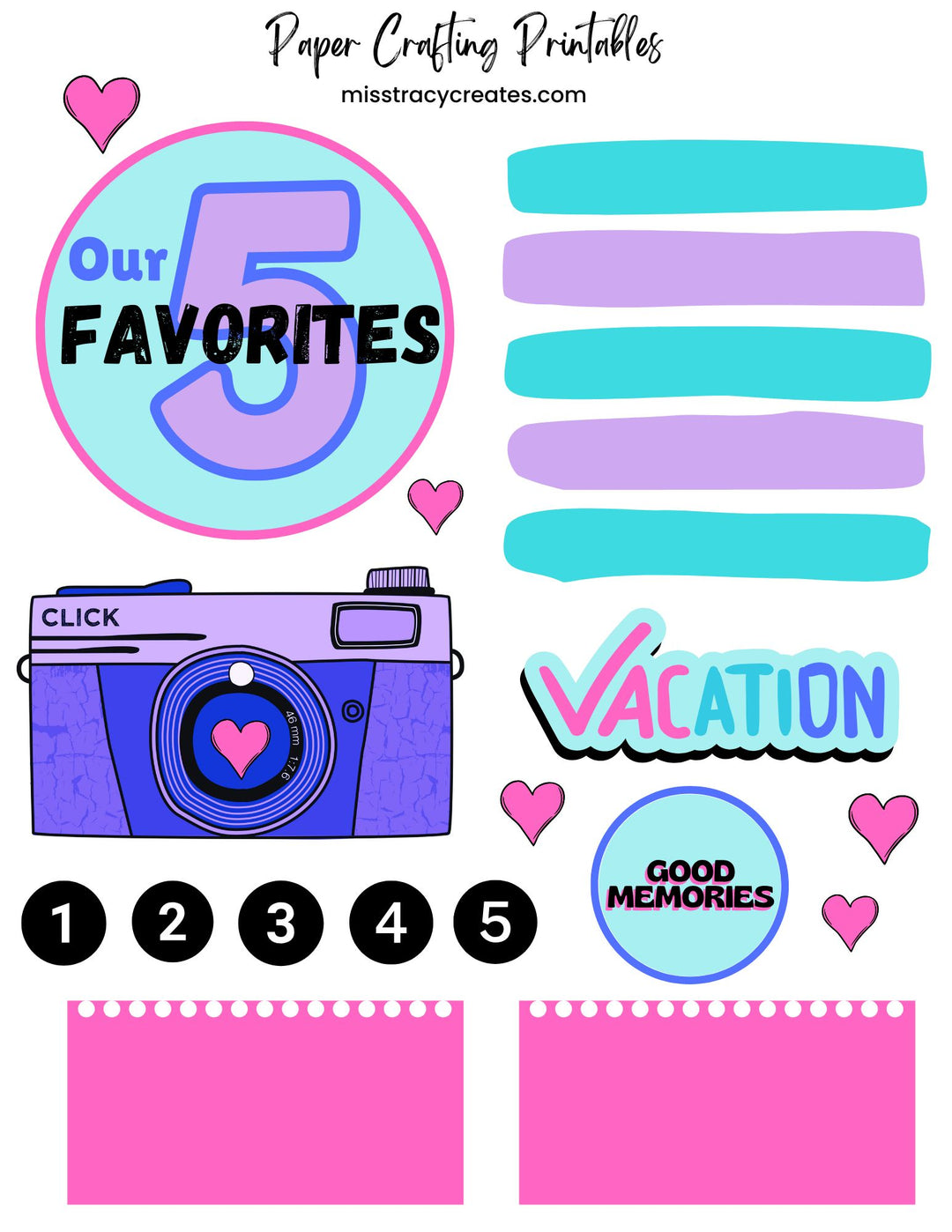 Our 5 Favorites2 - Paper Crafting Printable