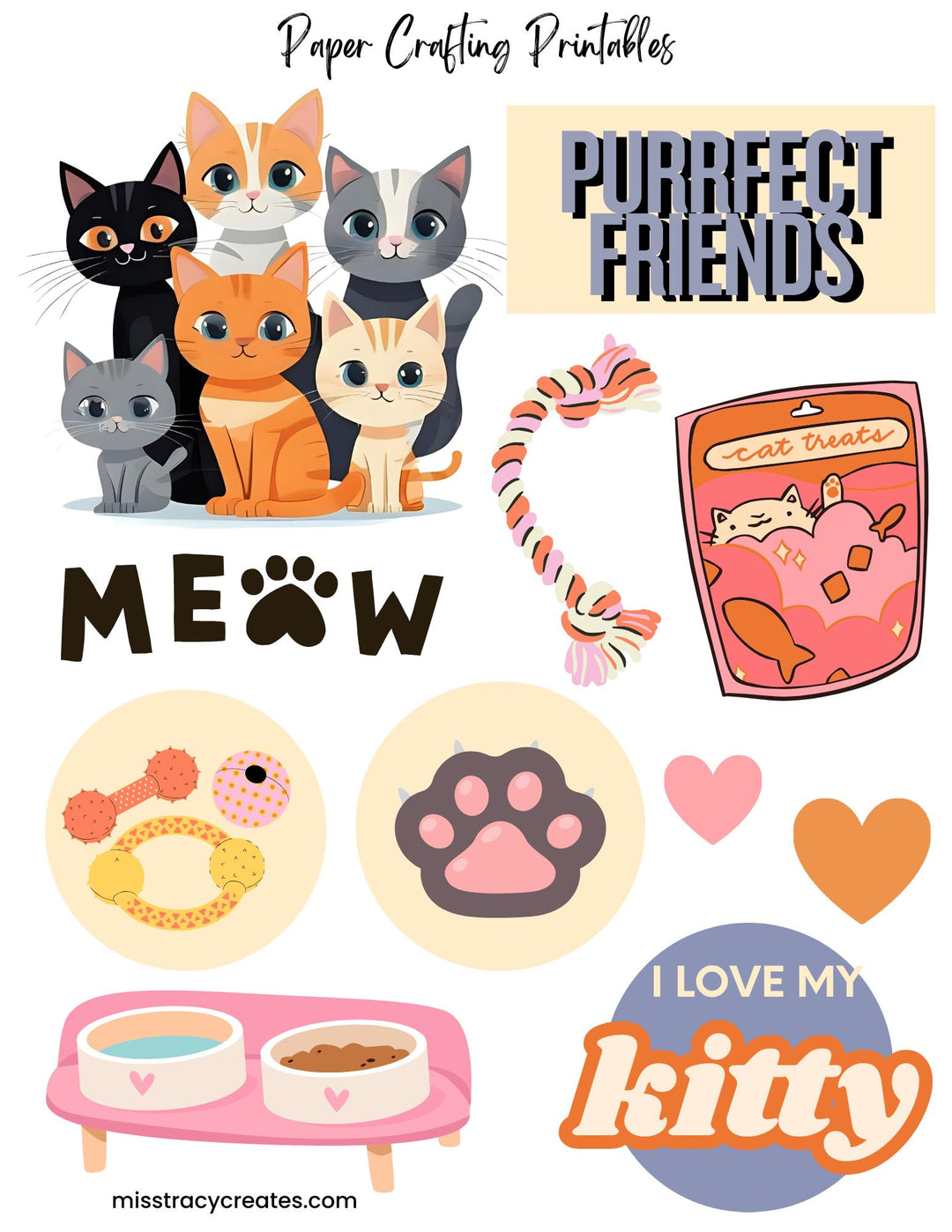 Our Furrever Family - Cats - Paper Crafting Printable