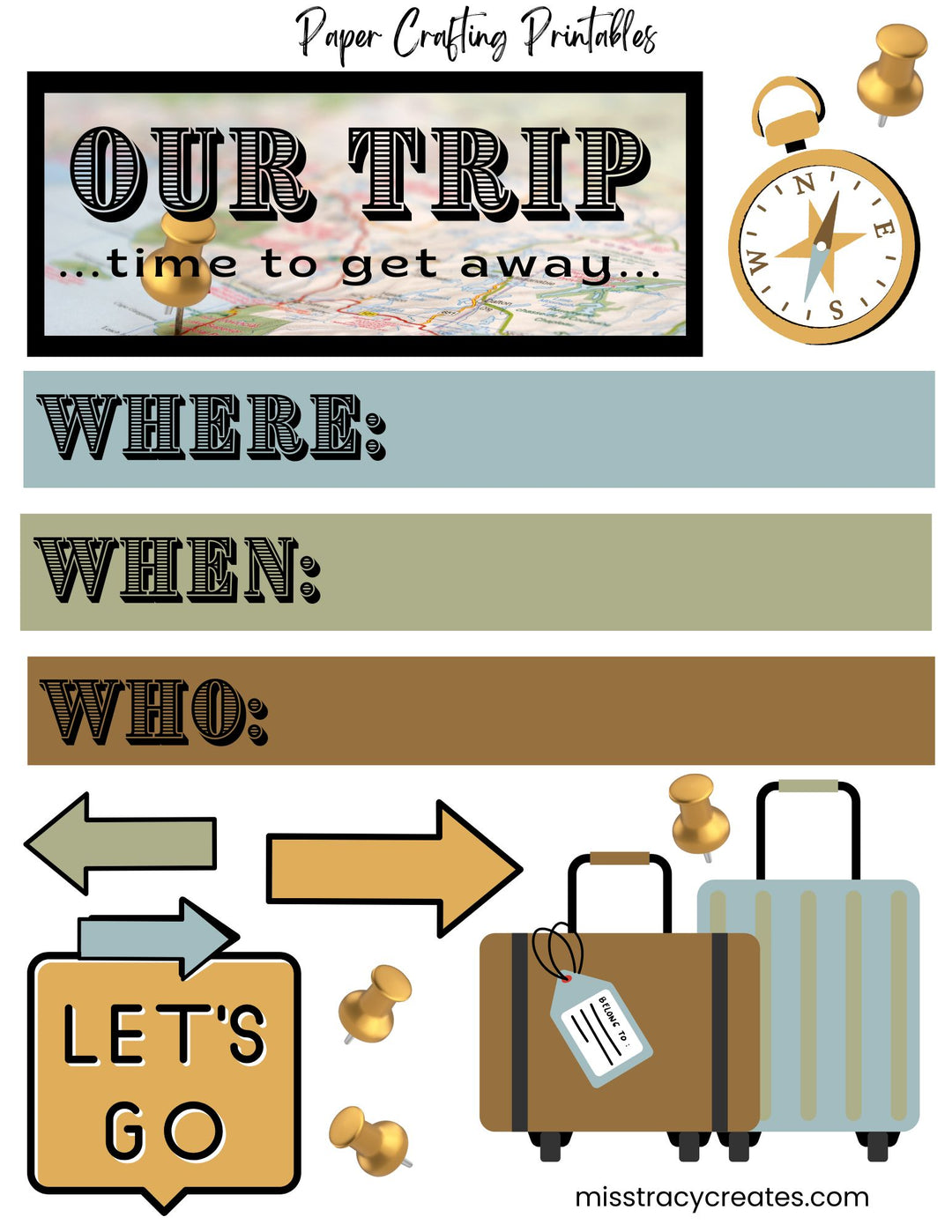 Our Trip1 - Paper Crafting Printable