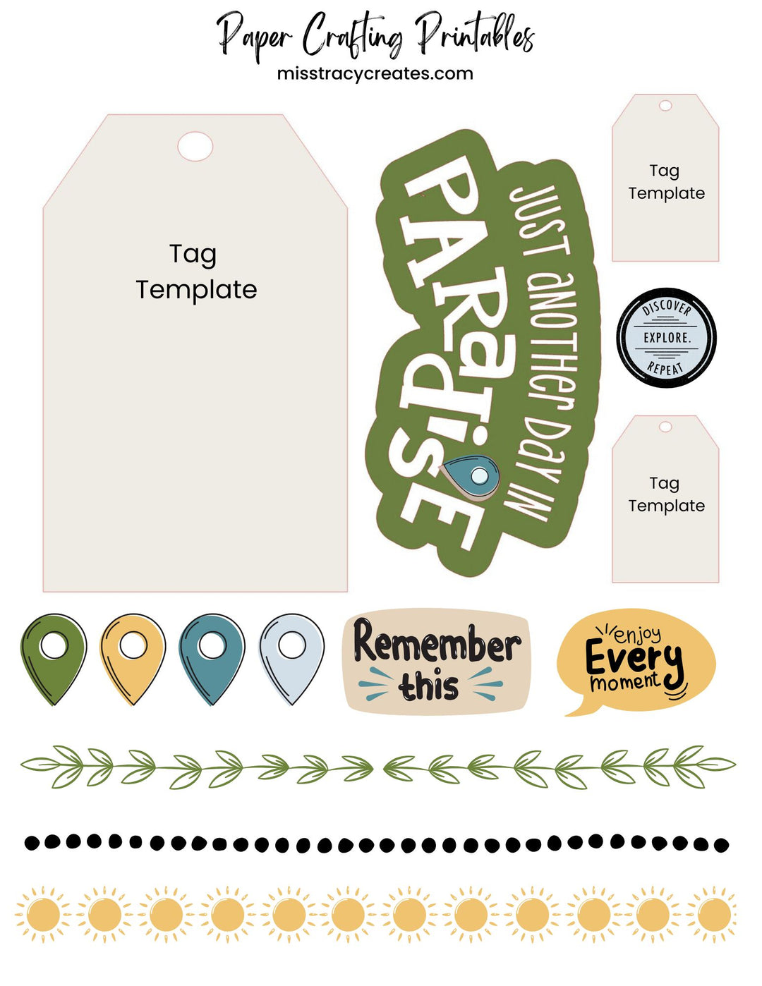 Paradise1 - Paper Crafting Printable