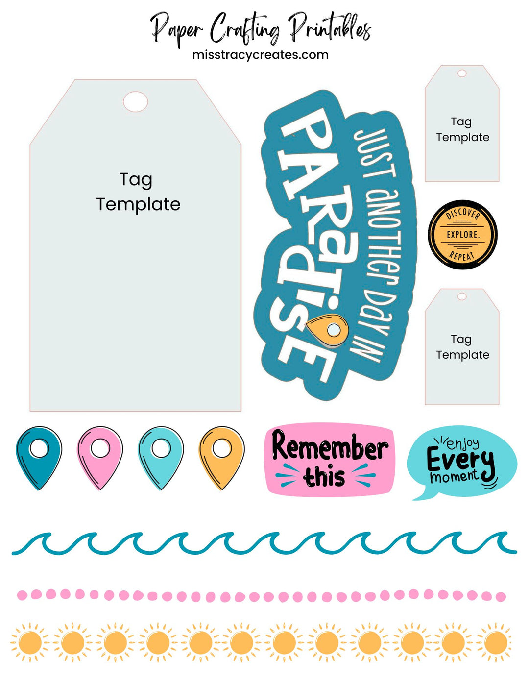 Paradise2 - Paper Crafting Printable