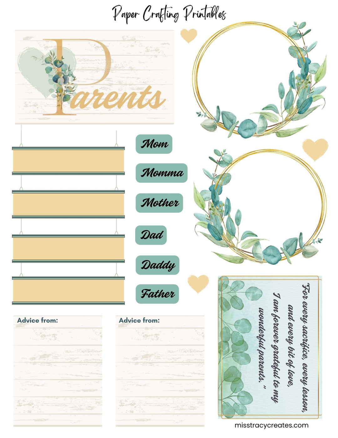 Parents - Paper Crafting Printable