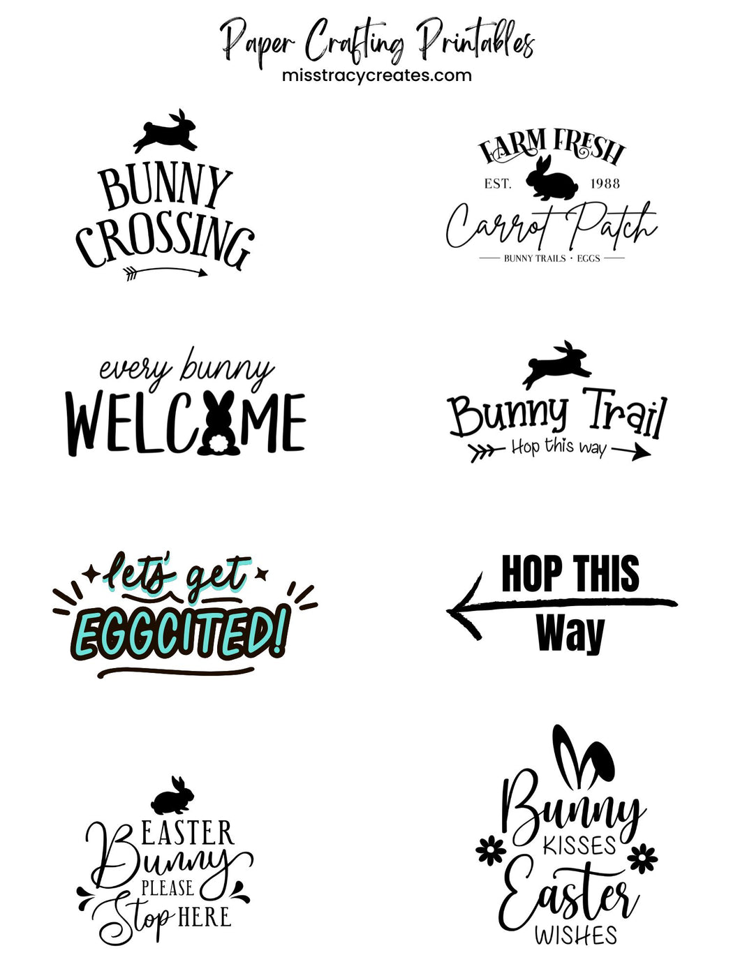 Sayings and Words - Easter1 - Paper Crafting Printable
