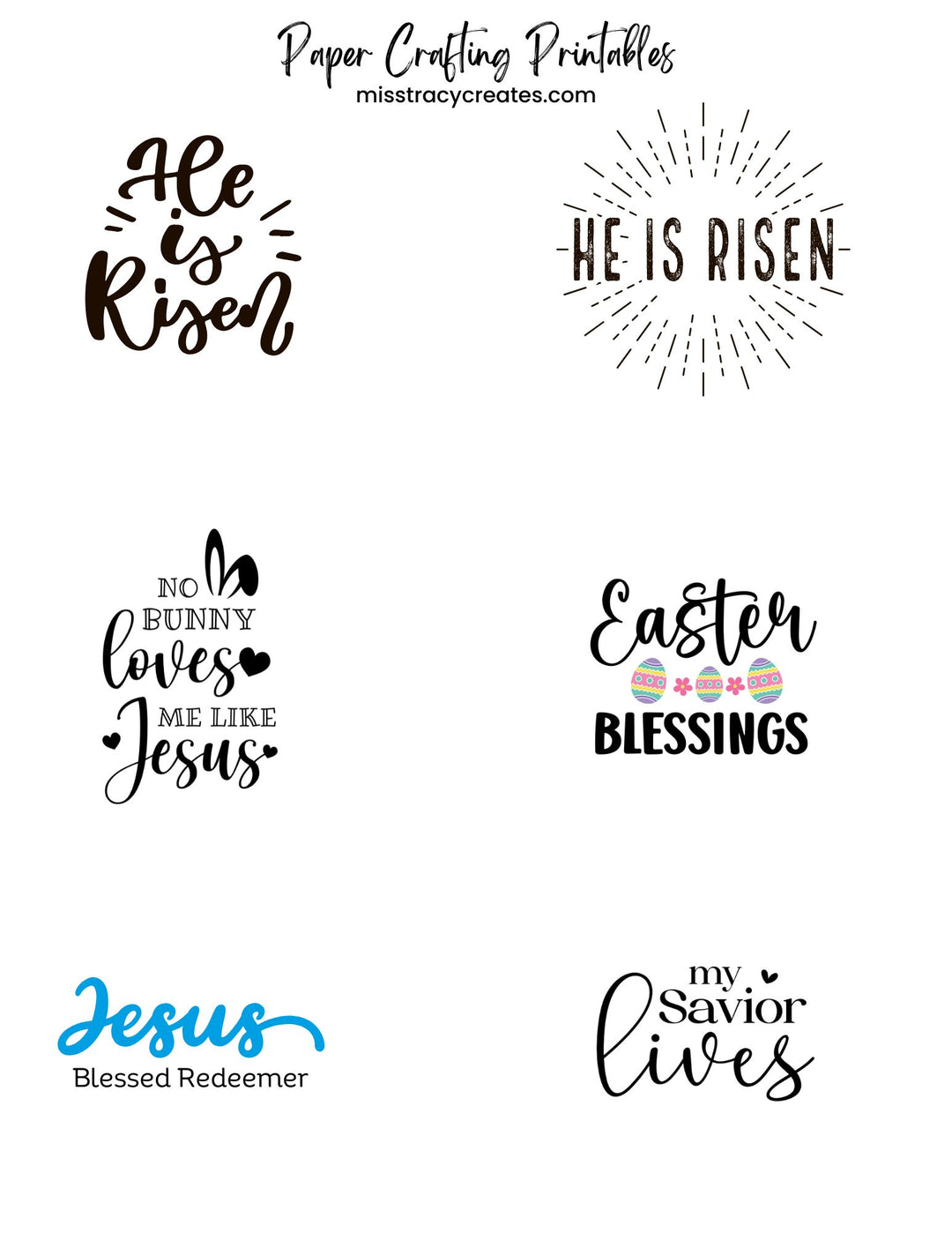 Sayings and Words - Easter2 - Paper Crafting Printable